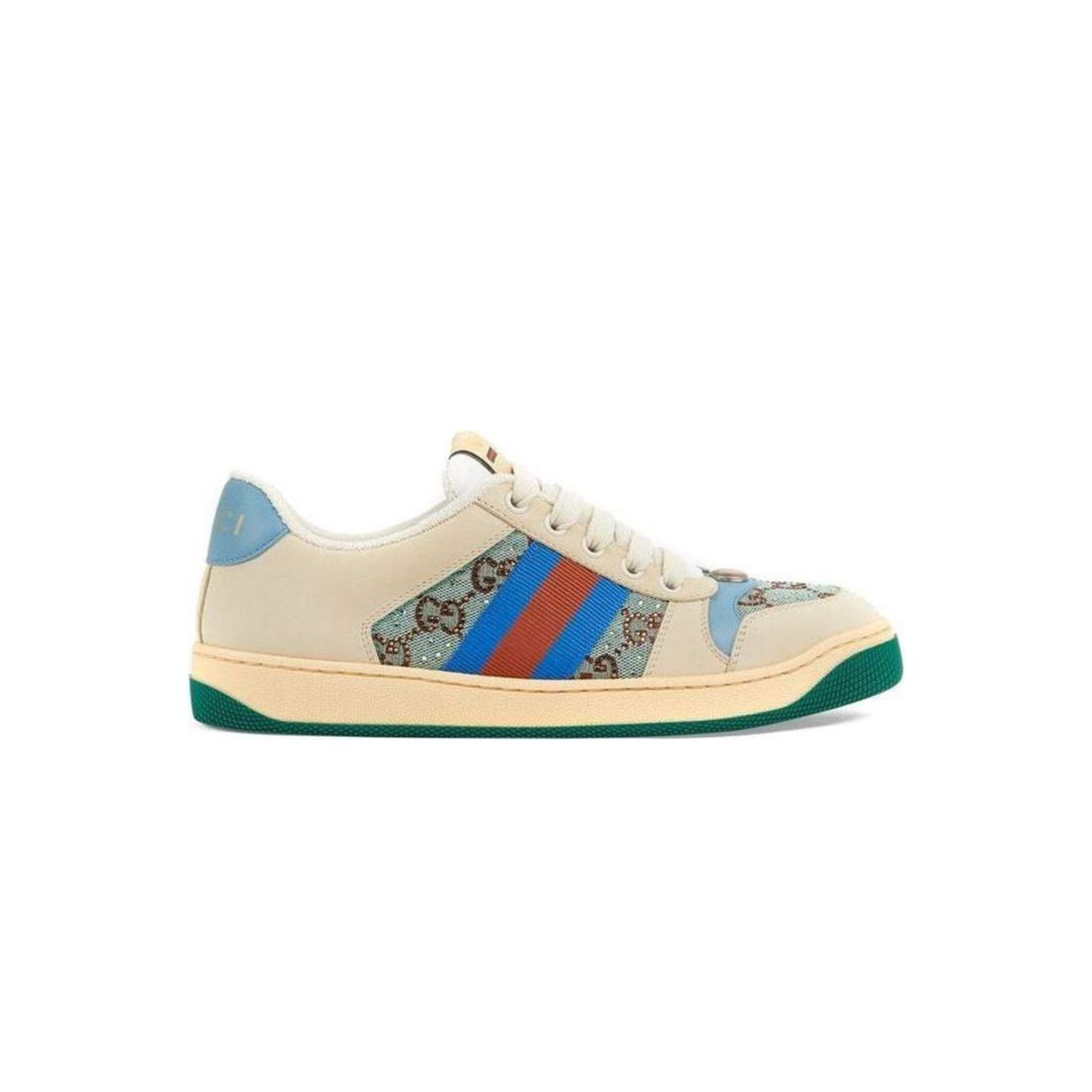 GUCCI SCREENER GG LOGO SNEAKERS 'BEIGE BLUE' 677423